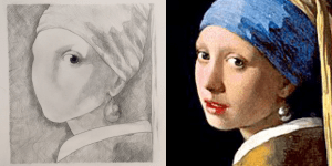 120 Side by Side CognEYEzant.NadiaCDM. Nadia Daniels-Moehle. Day One Hundred Twenty. Many Togethers part 1: Inspired by Vermeer's Girl With a Pearl Earring and Illustrator Ana Jua