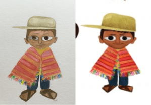 136 side by sideCognEYEzant.NadiaCDM. Nadia Daniels-Moehle. Day One Hundred Thirty-Six. Layers: Study of a child from Brendan Wenzel's World Kids